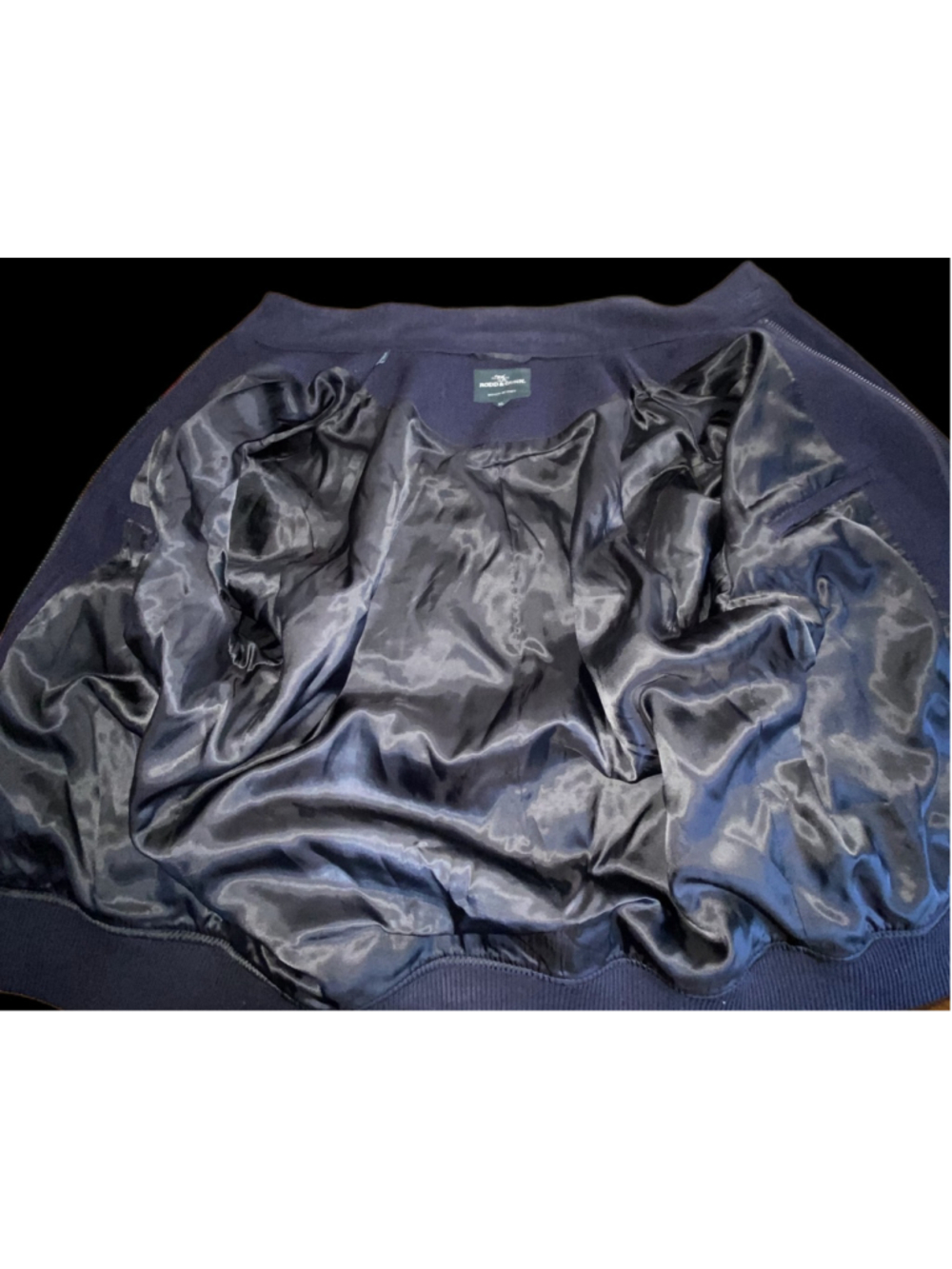 Rodd & Gunn Wallingford Bomber Jacket Mens XL Navy Wool Cotton Italian Fabric - Picture 6 of 14